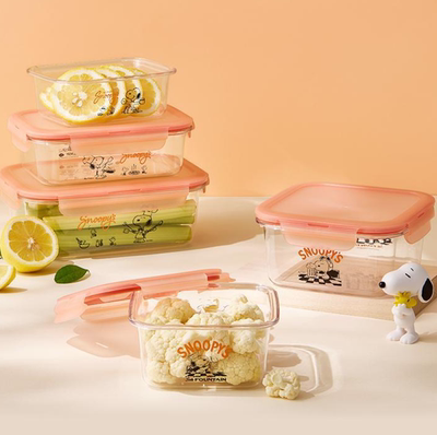 韩国代LocknLock乐扣乐扣联名Peanuts史努比保鲜盒密封健康储存盒