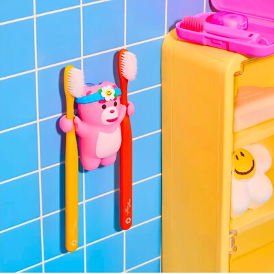 韩国代Wiggle wiggle可爱牙刷架置物浴室收纳贴墙bellygom