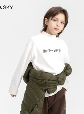 anothersky 男童长袖T恤儿童秋冬装德绒打底衫2025新款青少年上衣