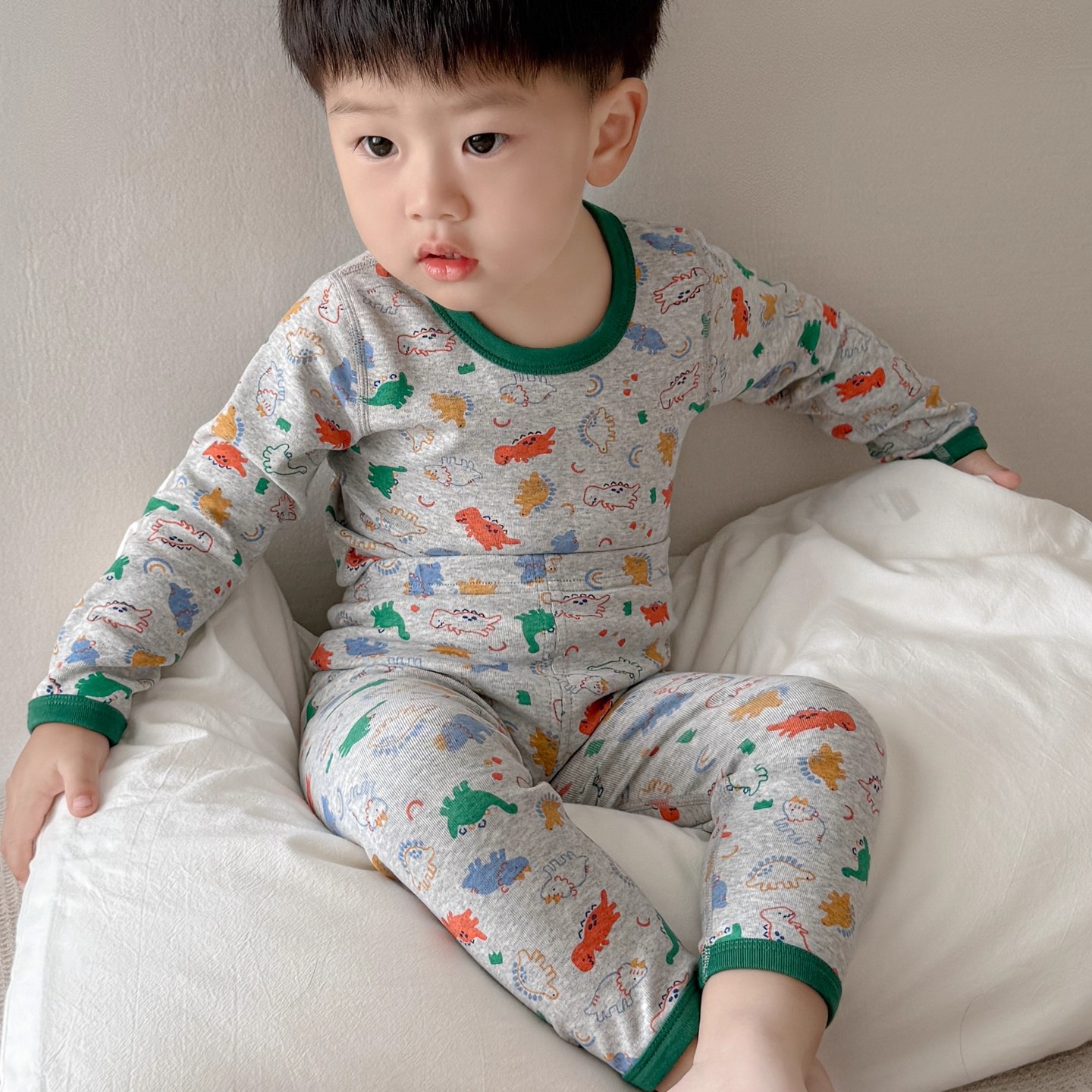 法国Uamtor秋冬款宝宝保暖内衣套装纯棉儿童秋衣秋裤全棉男童睡衣