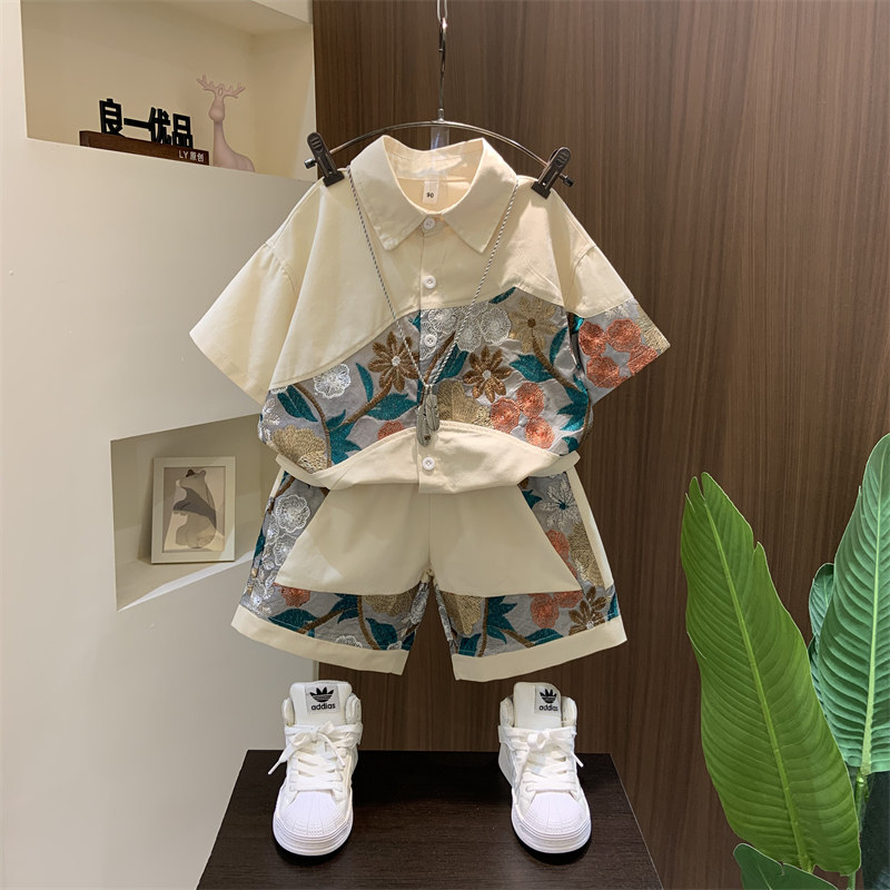 男童夏天短袖衬衫套装202