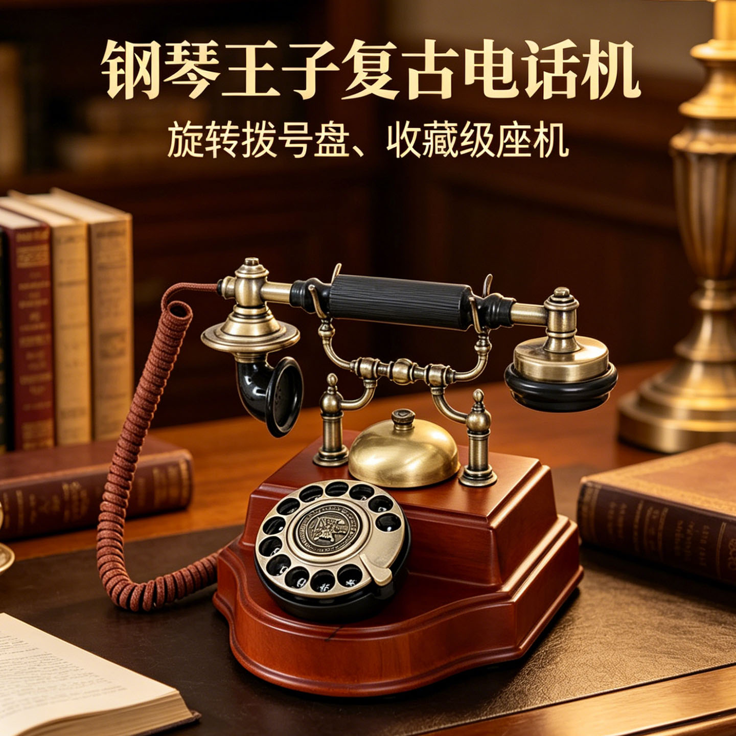 洛斯贝拉仿古电话机1898TN旋转拨号盘复古收藏座机家用办公固话机