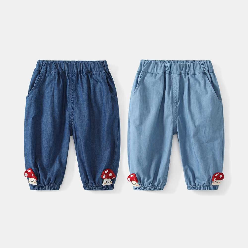女婴幼儿童可爱蘑菇灯笼裤牛仔裤松紧腰百搭休闲长裤洋气春秋新款,童装/婴儿装/亲子装,裤子,淘宝优惠券,粉丝福利购,淘宝优惠卷