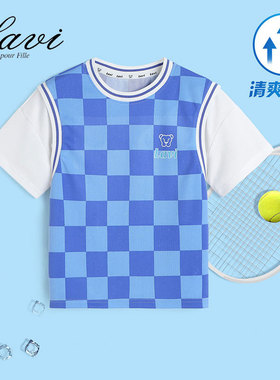 LAVI童装男童短袖T恤夏季篮球服装新款大童夏装夏款运动男孩酷帅