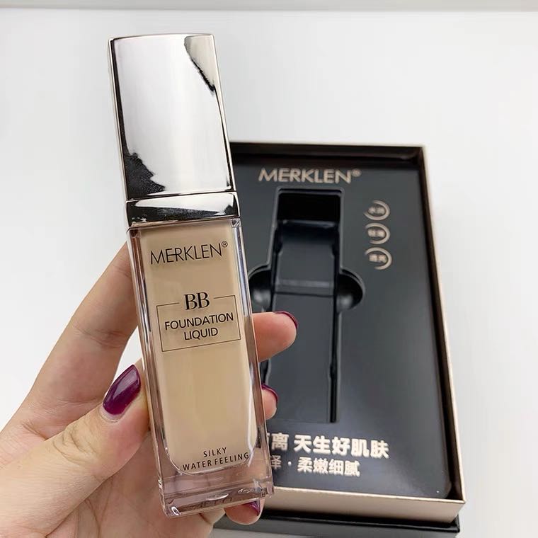 MERKLEN麦尔卡伦丝柔水感bb粉底液遮瑕保湿补水清透送美妆蛋粉扑