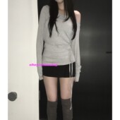 针织衫 eihey诶嘿纯欲风氛围系带简约百搭显瘦柔软修身 长袖 上衣女