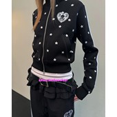 eihey诶嘿进口面料2026春季 美式 星星印花设计感休闲百搭潮外套女