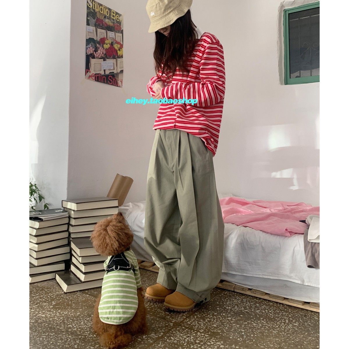 eihey诶嘿2026新款设计宽松直筒时髦双褶宽松休闲裤直筒西装长裤,女装/女士精品,休闲裤,淘宝优惠券,粉丝福利购,淘宝优惠卷