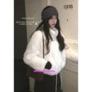 eihey诶嘿冬季 毛绒绒立领仿皮草温柔气质羊羔毛上衣毛毛外套 新款