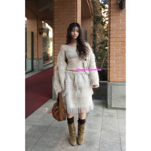 eihey诶嘿26网纱层次感立体蓬蓬蛋糕裙韩系少女中长裙百搭半身裙