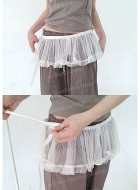 eihey诶嘿夏季小众个性可爱分层网纱纱裙绑带装饰搭配mini超短裙