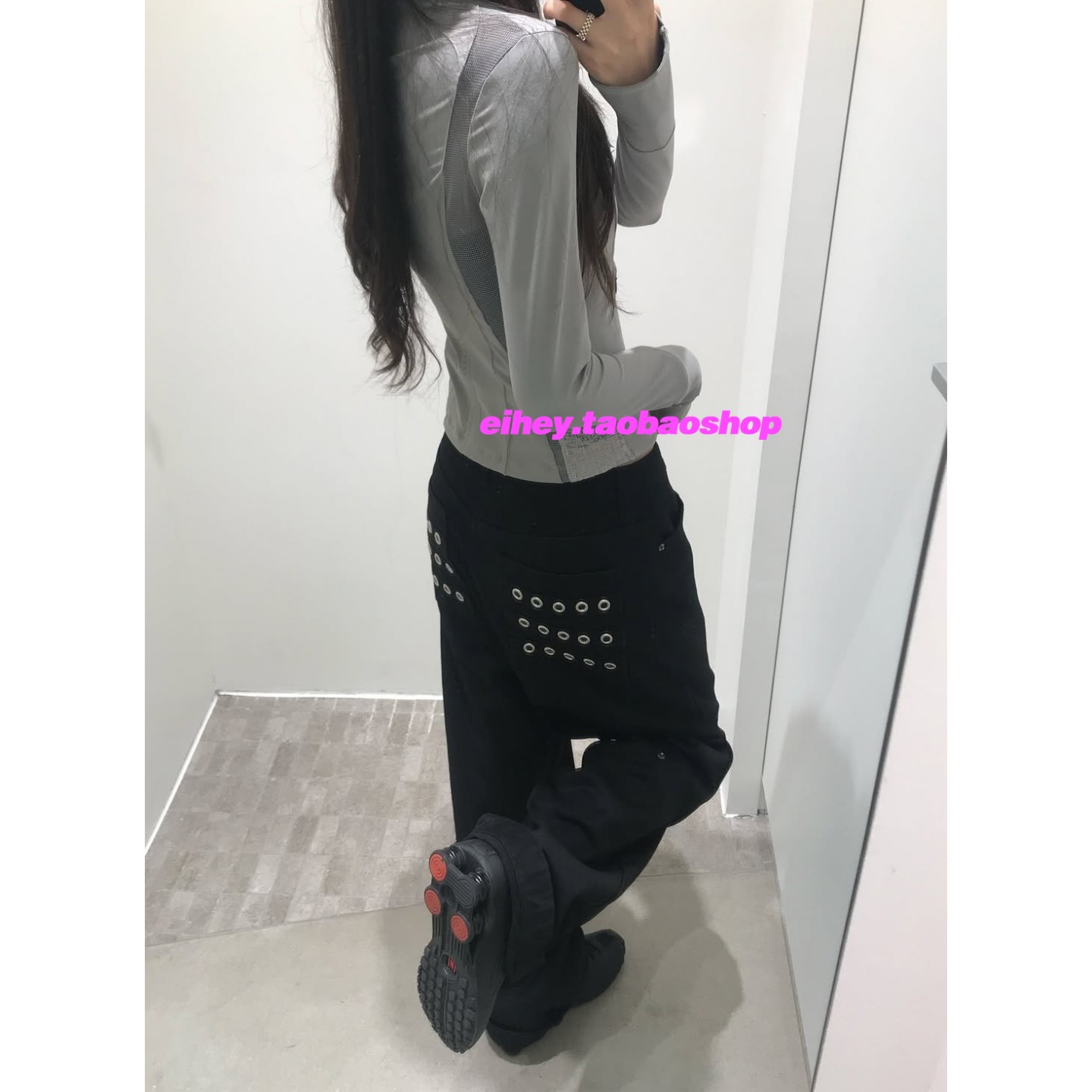 eihey诶嘿秋季街头复古百搭休闲裤宽松百搭显瘦黑色纯色阔腿长裤