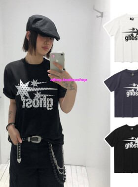 eihey诶嘿明星同款波点流星韩系宽松休闲短袖T恤新款正肩直筒上衣