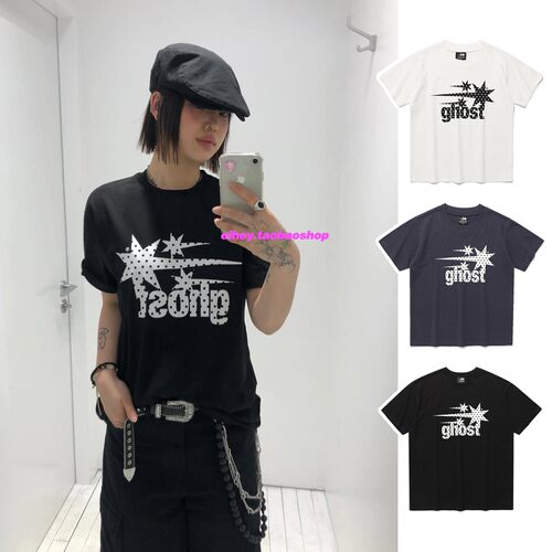 eihey诶嘿明星同款波点流星韩系宽松休闲短袖T恤新款正肩直筒上衣