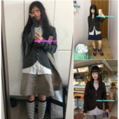 上衣 长袖 eihey诶嘿复古简约纽扣拼接撞色假两件休闲衬衫 针织开衫