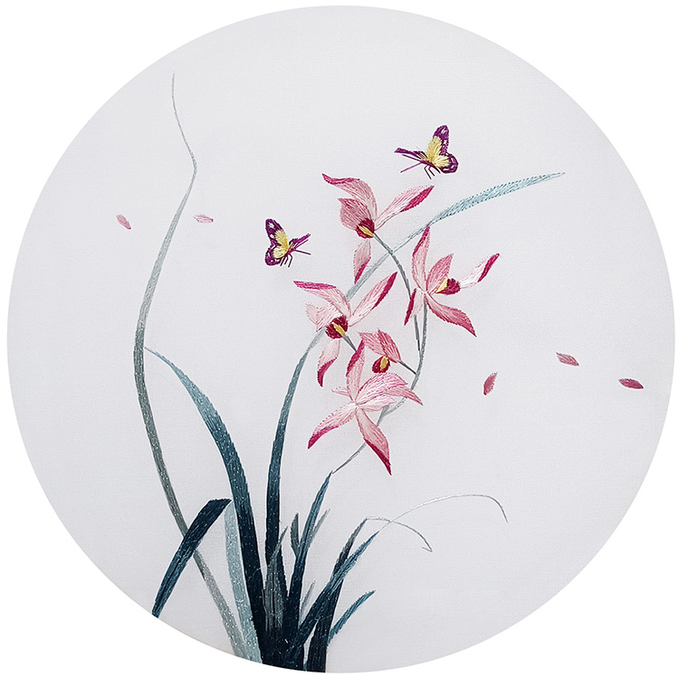 苏绣刺绣材料包手工客厅自己绣梅兰竹菊兰花蝴蝶diy套件零基础