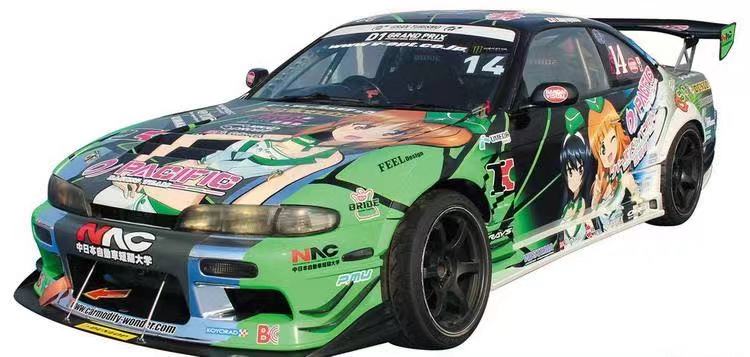 风火轮 PLATZ 1/64 NAC 战车少女痛车关联初音水贴 S14 D1 GRP-2