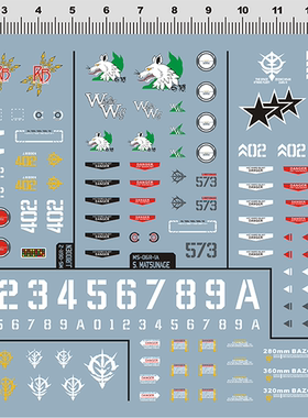 现货EVO MG1/100 高机动  真红白狼 黑色三连星扎古专用水贴 包邮