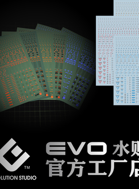 现货包邮 EVO RB02 高达军模 通用 警告 标示 标识 HIQ 荧光 水贴