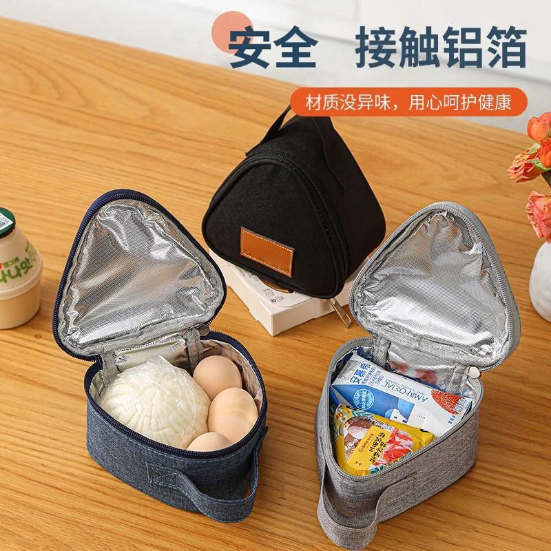 早餐保温袋小号便携铝箔饭盒袋手提儿童上班手拎保鲜三角包保冷袋