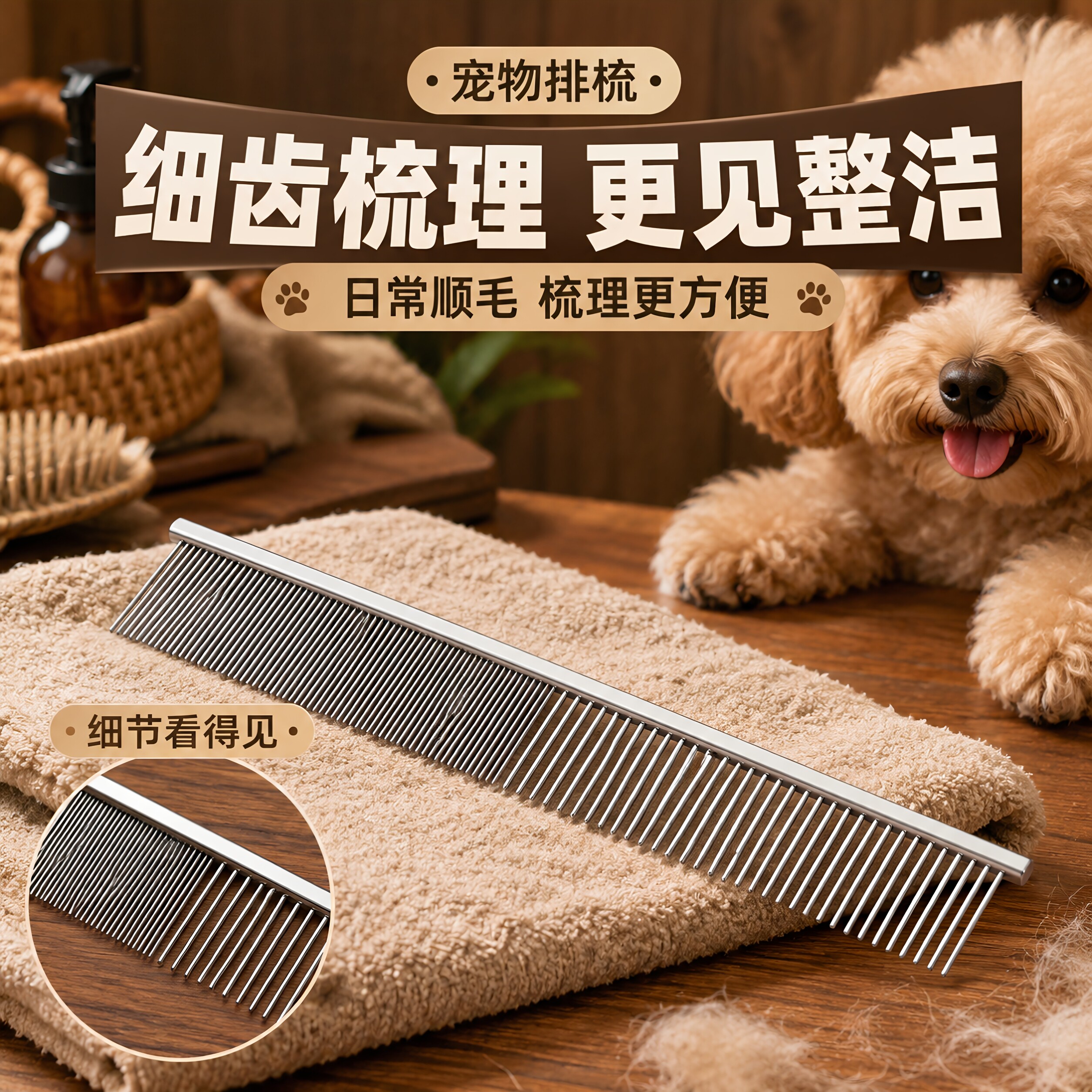 宠物猫咪梳毛专用梳子排梳长毛猫去浮毛密齿小狗狗开结梳刷毛神器