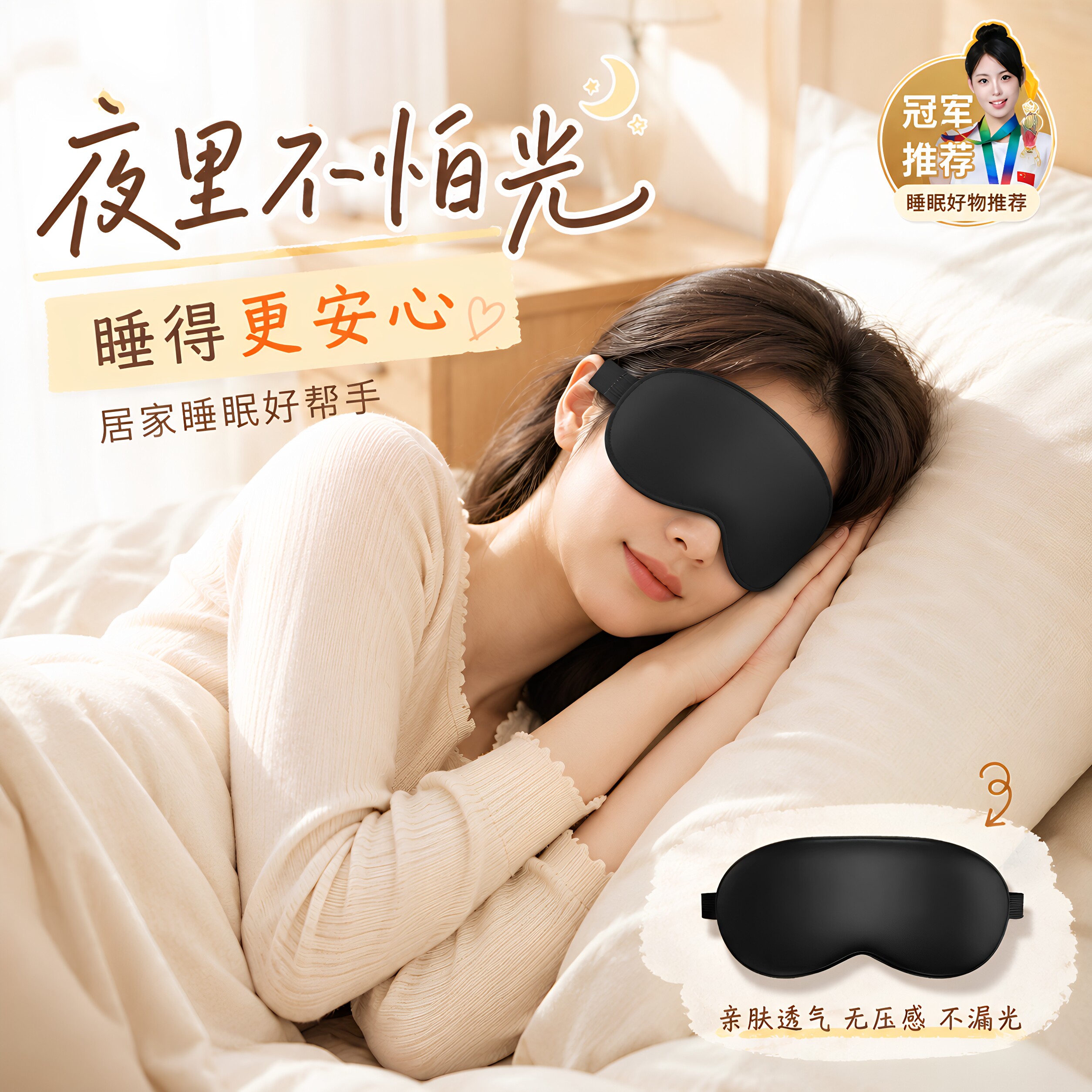 凉感遮光睡眠眼罩冰敷午睡护眼