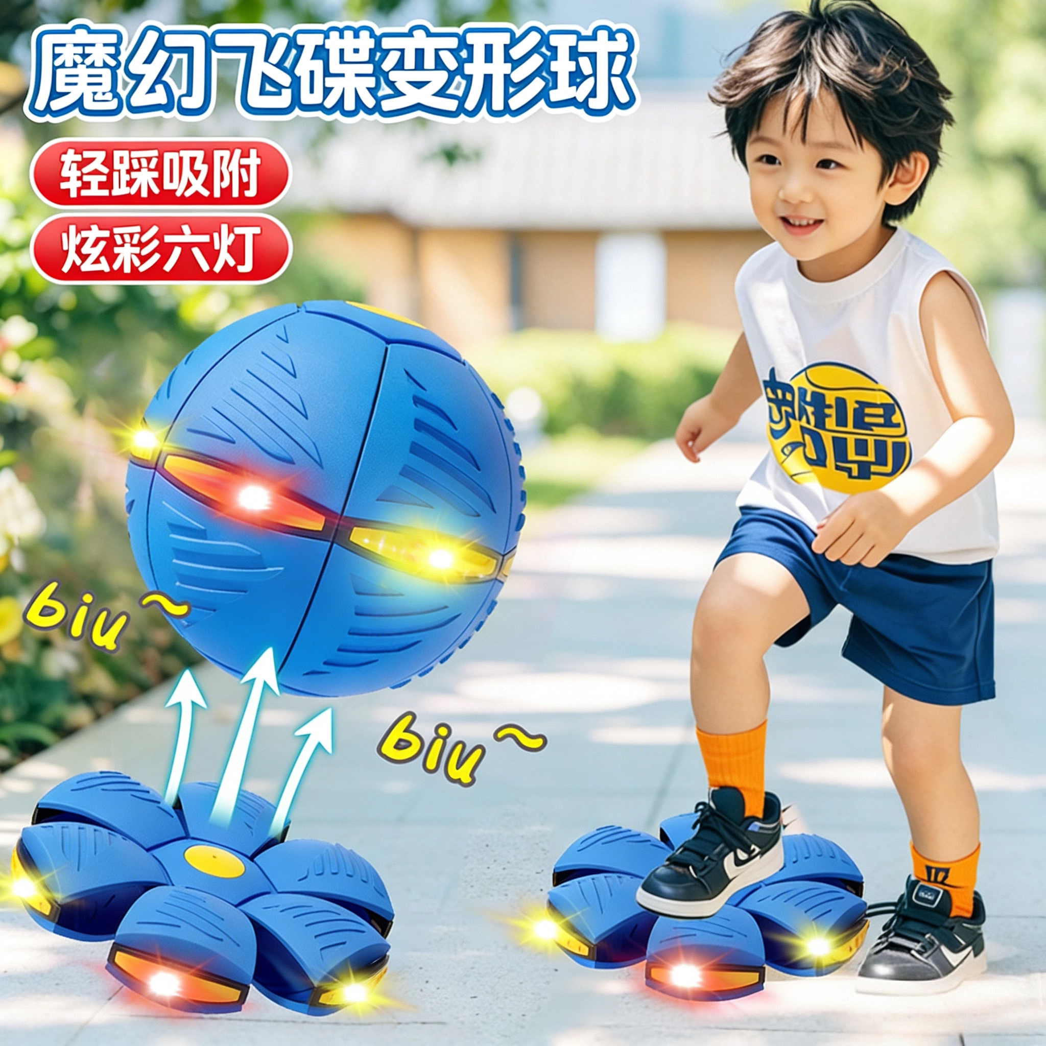 新款弹力踩踩球魔幻飞碟变形球脚踩球儿童益智玩具户外运动球类 - 蘑菇小队日用百货创意小商品出品