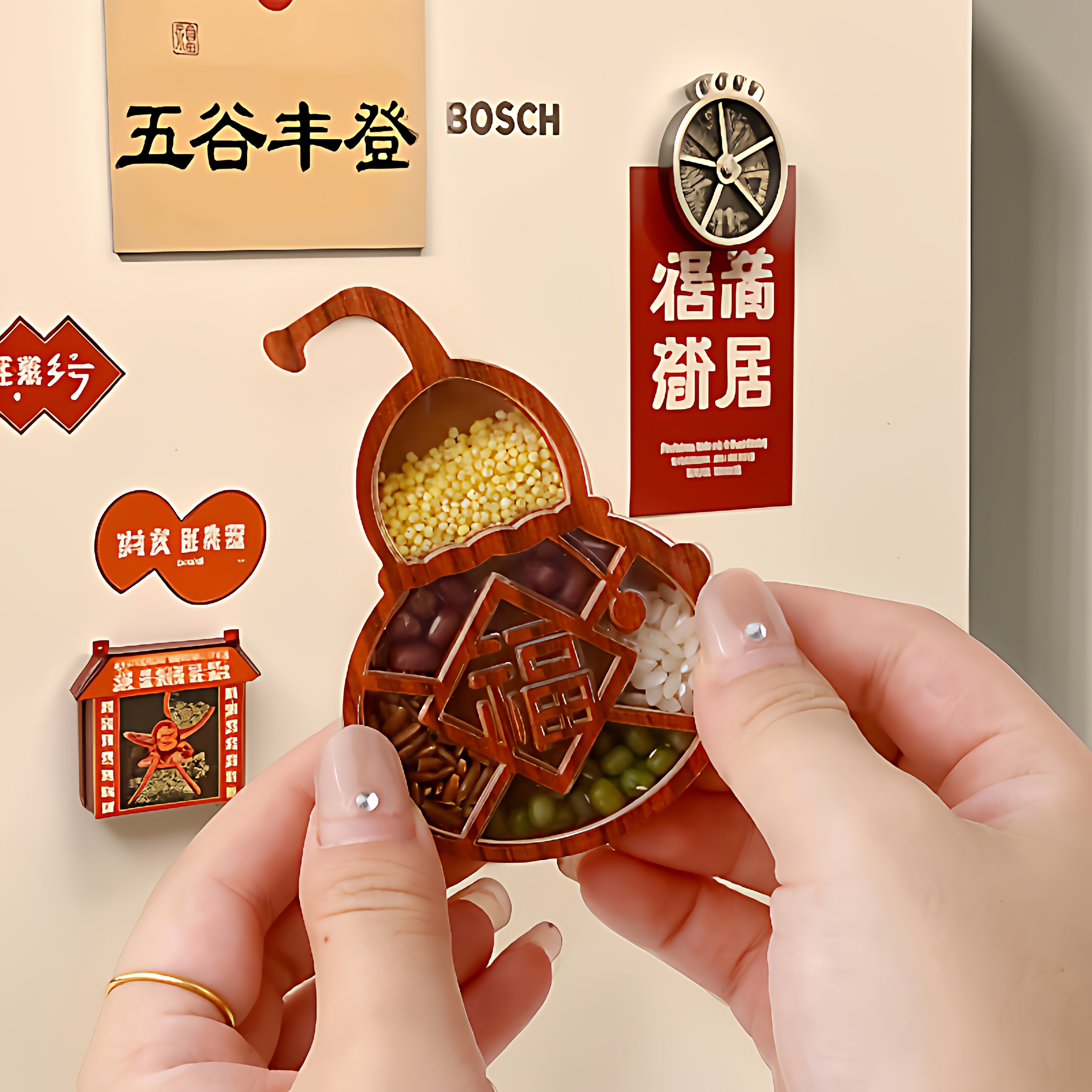 2026新款五谷丰登冰箱贴立体磁力贴乔迁之喜杂粮搬家创意纪念装饰,节庆用品/礼品,文化创意冰箱贴,淘宝优惠券,粉丝福利购,淘宝优惠卷