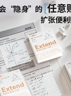 扩张便利贴不遮挡透明可折叠考研学生用可撕有粘性错题贴纸任意贴