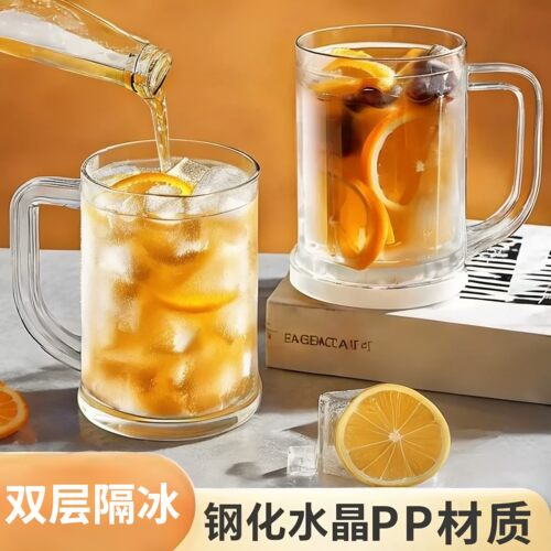 夏季双层制冷冰镇大容量夹层液体冰箱家用冷冻杯子冷饮饮料啤酒杯