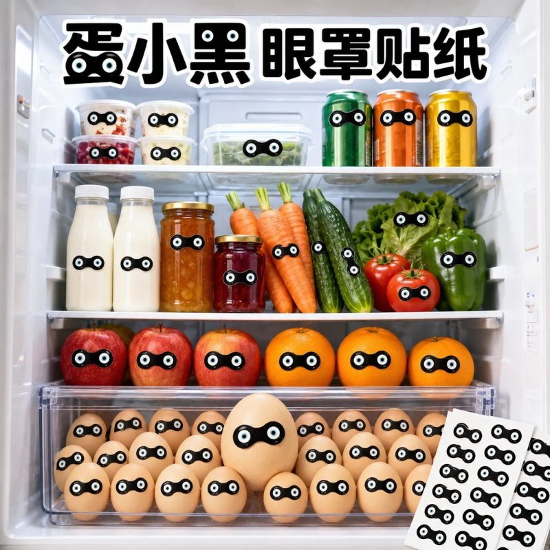 蛋仔派对蛋小黑可爱抽象眼睛贴