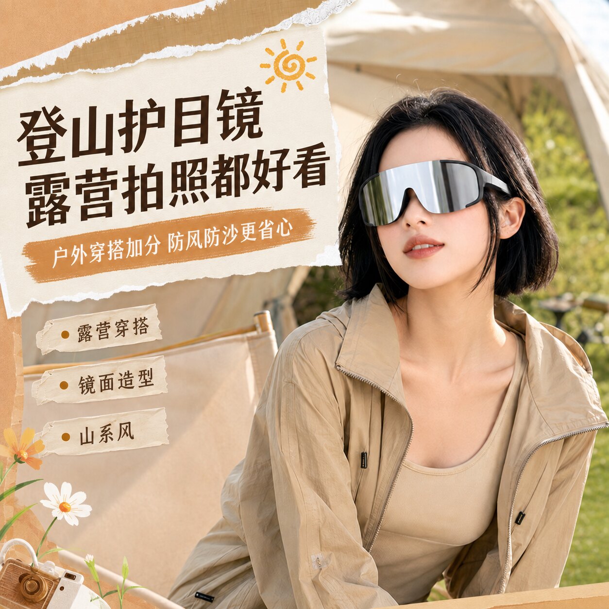 复古超大框防风防晒太阳镜男女