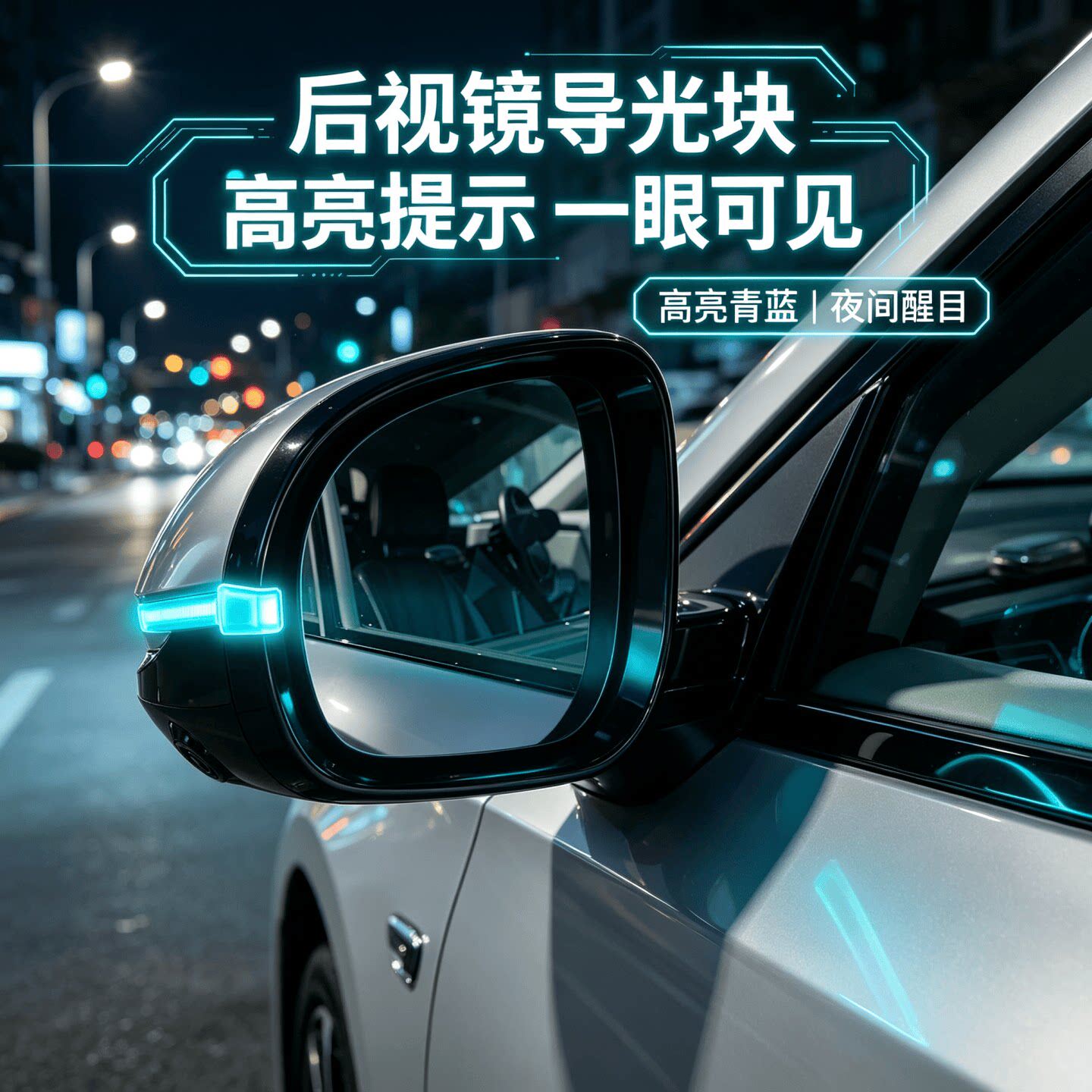 汽车后视镜小蓝灯导光块智驾辅助