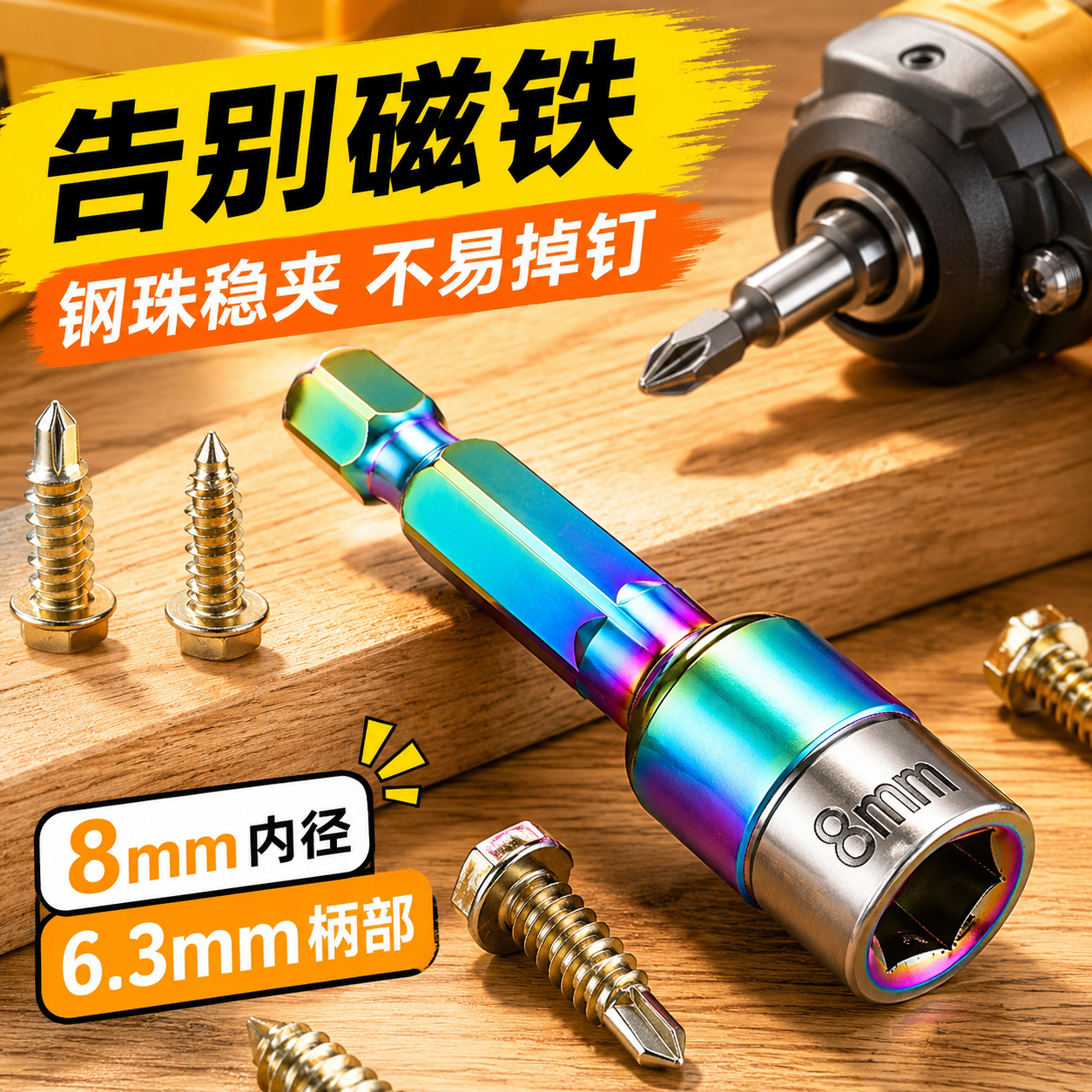 新款燕尾钉螺丝套筒无磁套筒钢珠