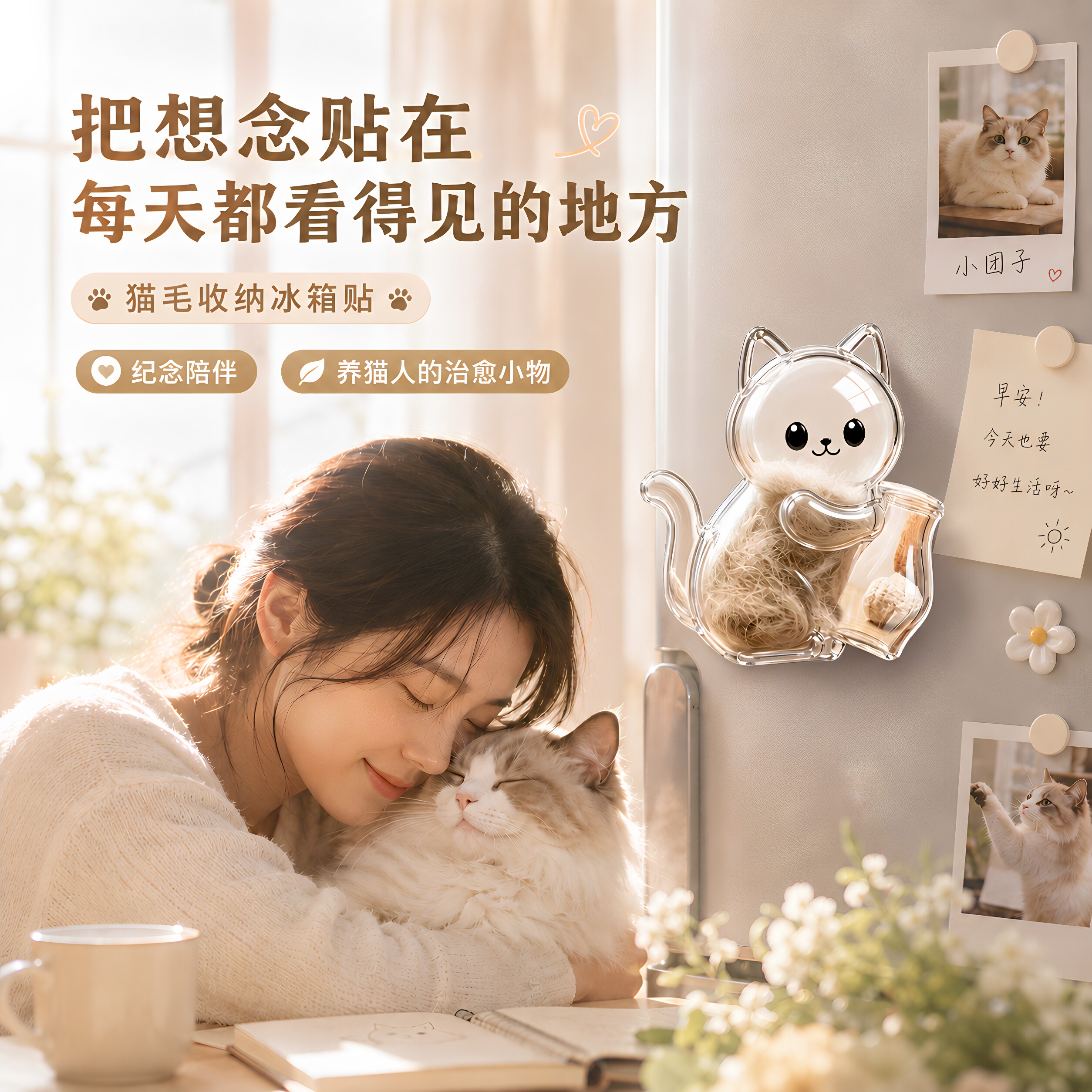 猫毛胡须收集猫冰箱贴