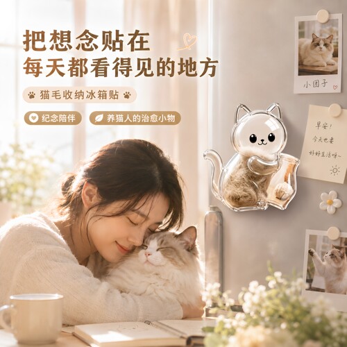 猫毛胡须收集猫冰箱贴