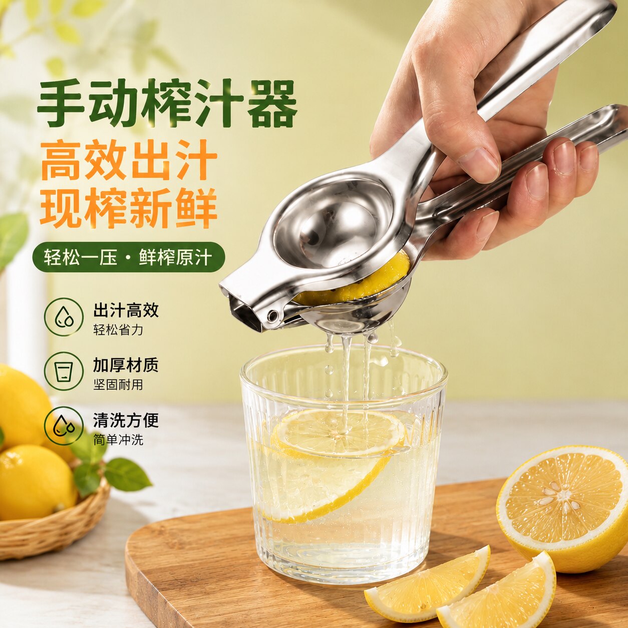 家用小型手动柠檬橙汁榨汁器