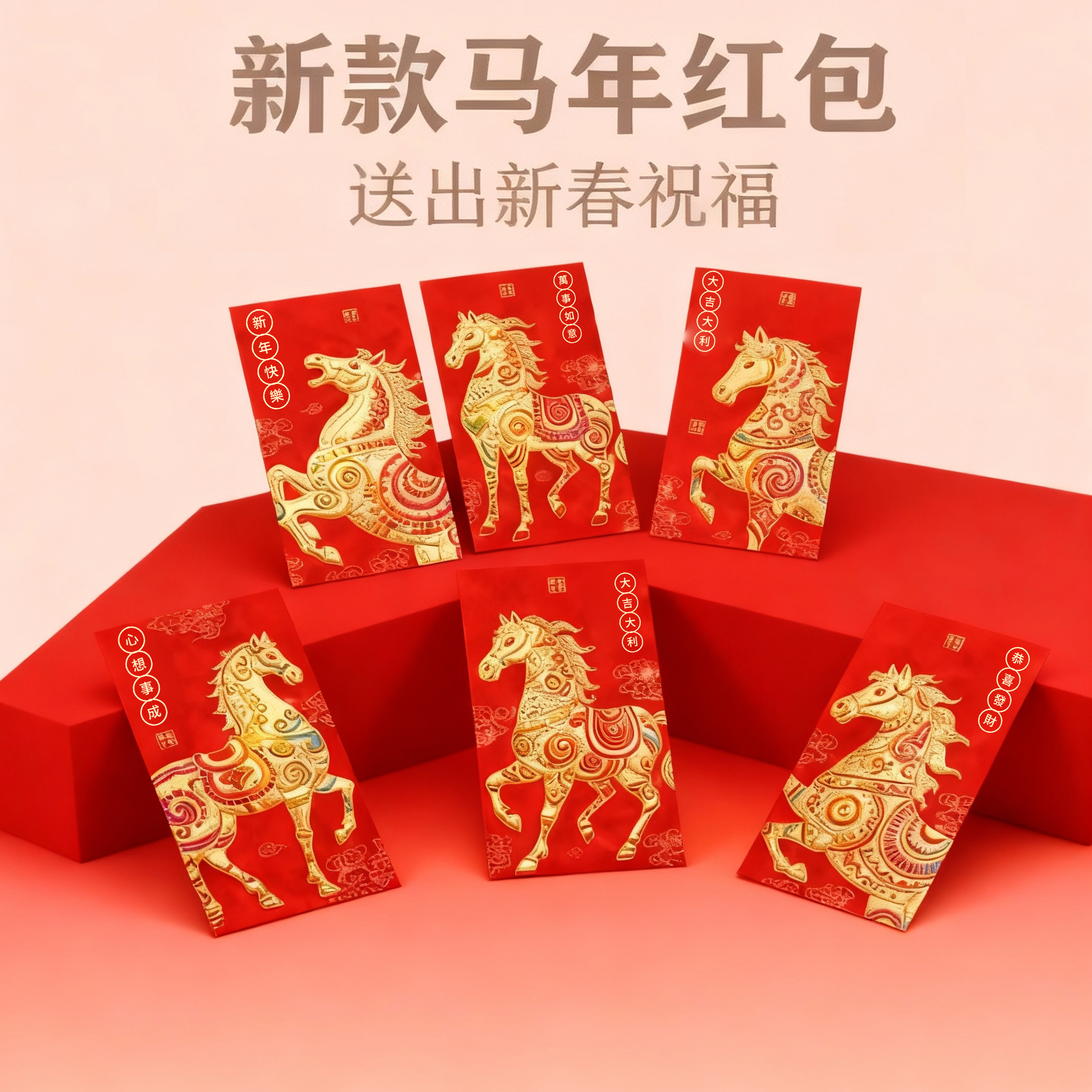 2026创意新款红包压岁利是新年春节国风马年通用中式生肖高级横版,节庆用品/礼品,红包/利是封,淘宝优惠券,粉丝福利购,淘宝优惠卷