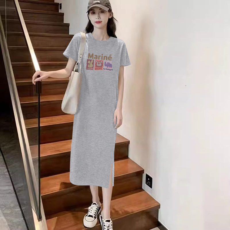 大码女装纯棉短袖t恤连衣