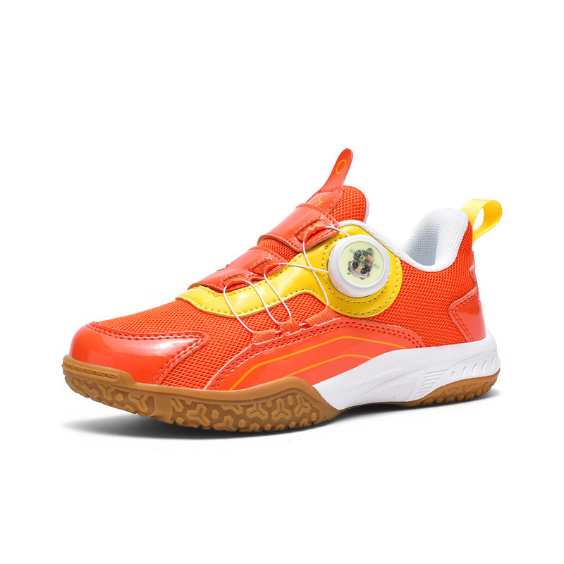 新款儿童乒乓球羽毛球鞋专业旋转扣童鞋防滑皮面运动鞋女童男童鞋