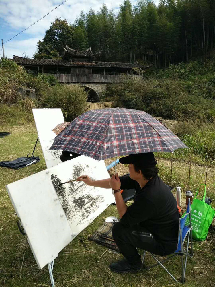国画写生画板磁性带羊毛毡 四尺整张六尺便携可折叠画架画板套装