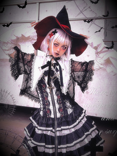 +现货包邮+烂百合十字烙印+lolita哥特搞死风尖领贝壳衫四件套
