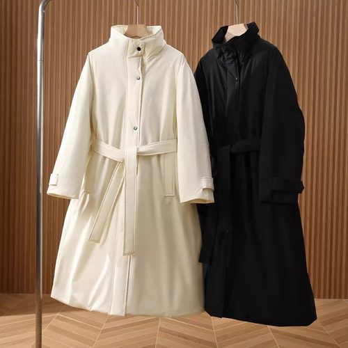 风衣款收腰鹅绒羽绒服