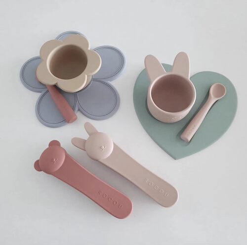 ROCOU宝宝硅胶餐具收纳盒餐垫