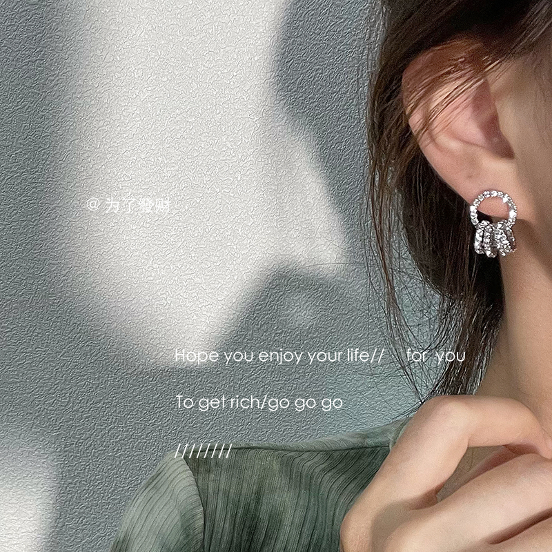 耳环韩国气质网红镶钻耳