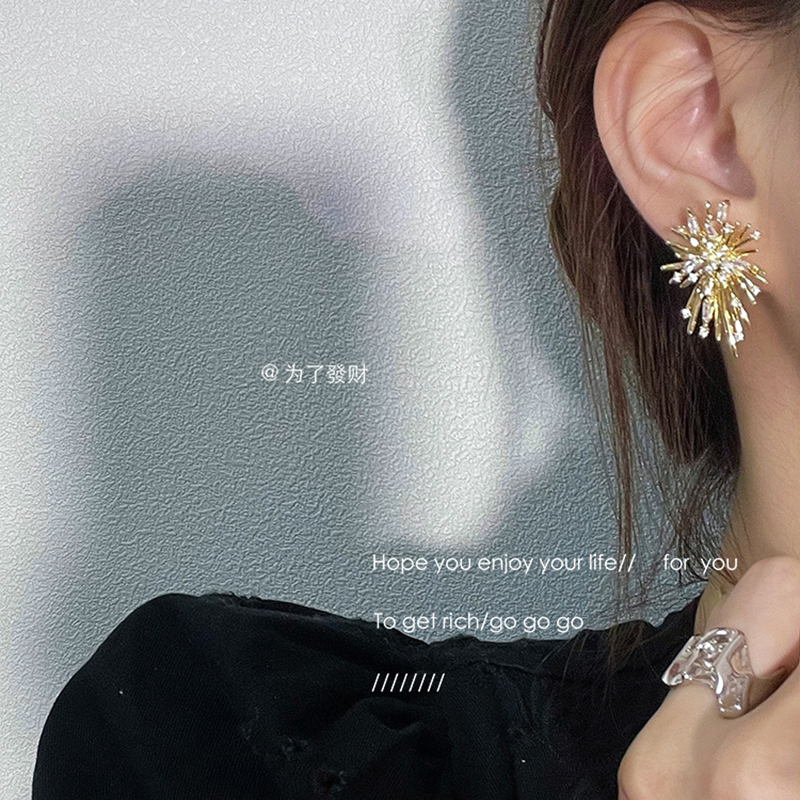 小众高级感轻奢烟花耳环