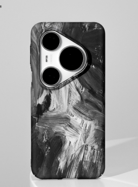 简约黑色华为pura80pro手机壳华为p70pro+磨砂硬壳p50pro全包适用ultra创意防摔轻薄油画艺术设计感保护套