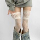 Wom Flower 3pairs Thigh Women Fishnet Stockings Lace High