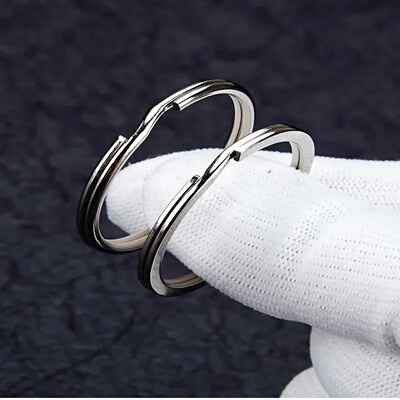 10/30pcs Stainless Steel Key Rings Polished sliver Round Fl