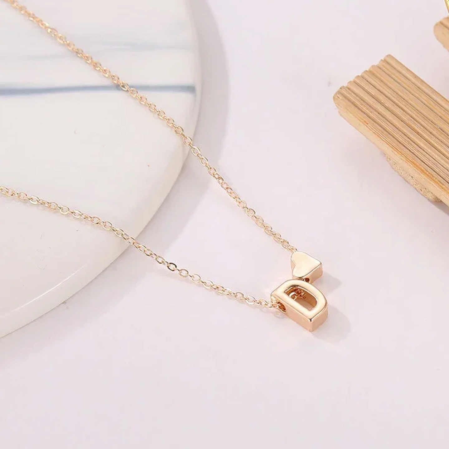 SUMENG Fashion Tiny Heart Dainty Initial Necklace Gold Silv